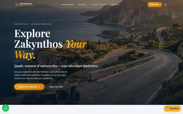 Bildschirmfoto der Website: Zakynthos Quad Adventure